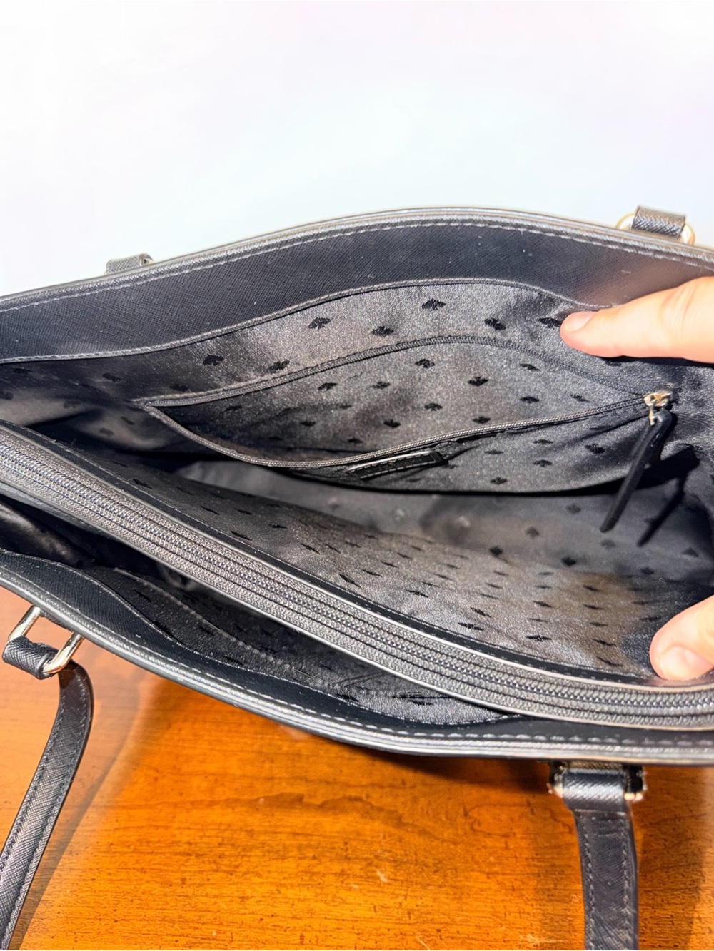 Kate Spade Black Structured Tote with Gold Accents - Picture 12 of 15
